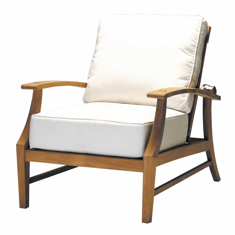 Summer Classics Croquet Teak Recliner Patio Chair with Cushions Wayfair